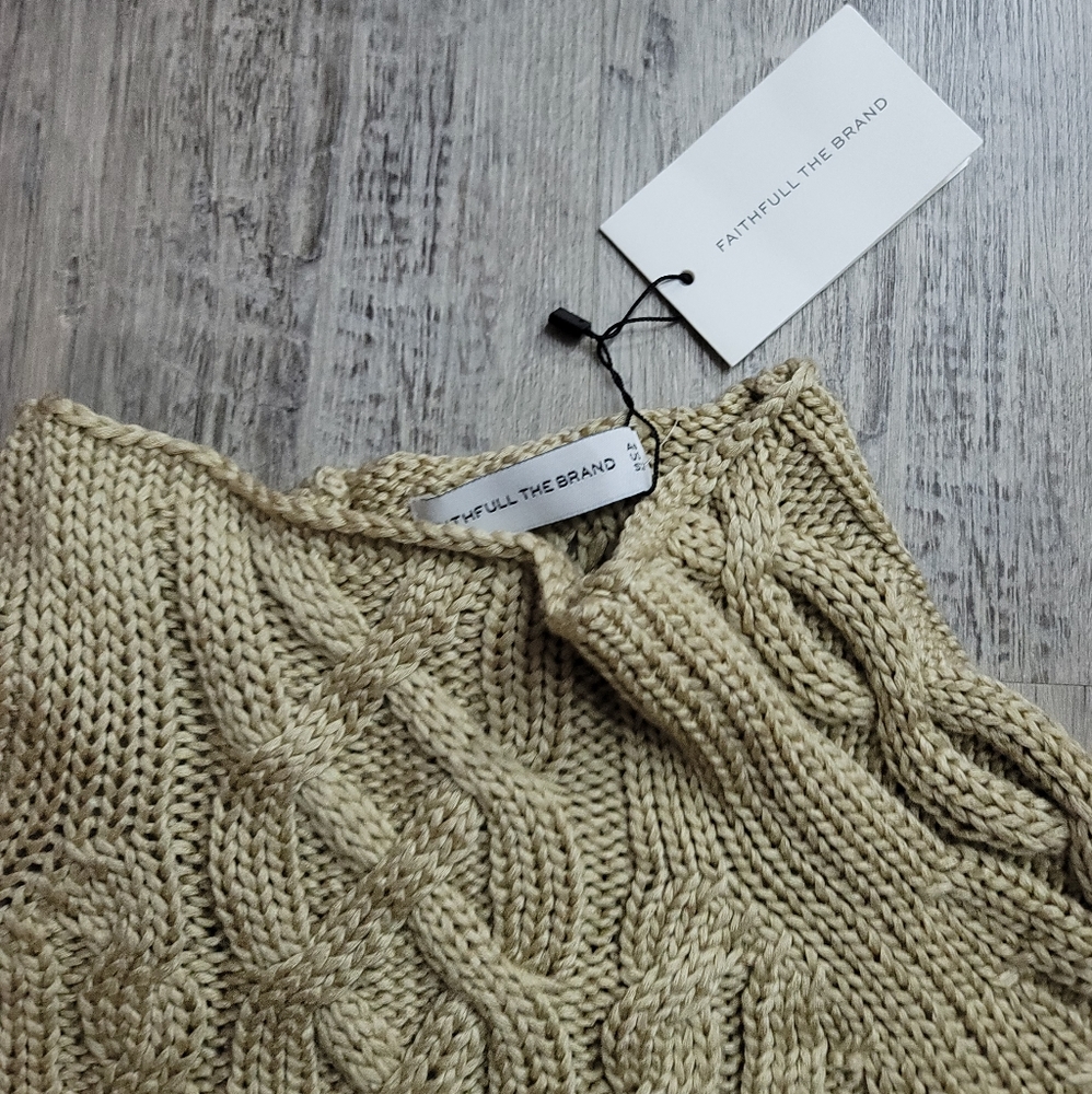 Faithfull the Brand Cass Knit Cable Sweater Mocha - Picture 6 of 9